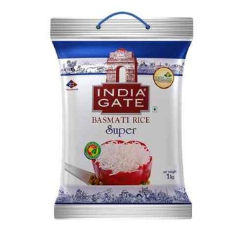 India Gate Basmati Rice Pouch, Super 1Kg – 1 piece – fresh grocery delivery in Dindigul by Ernomart